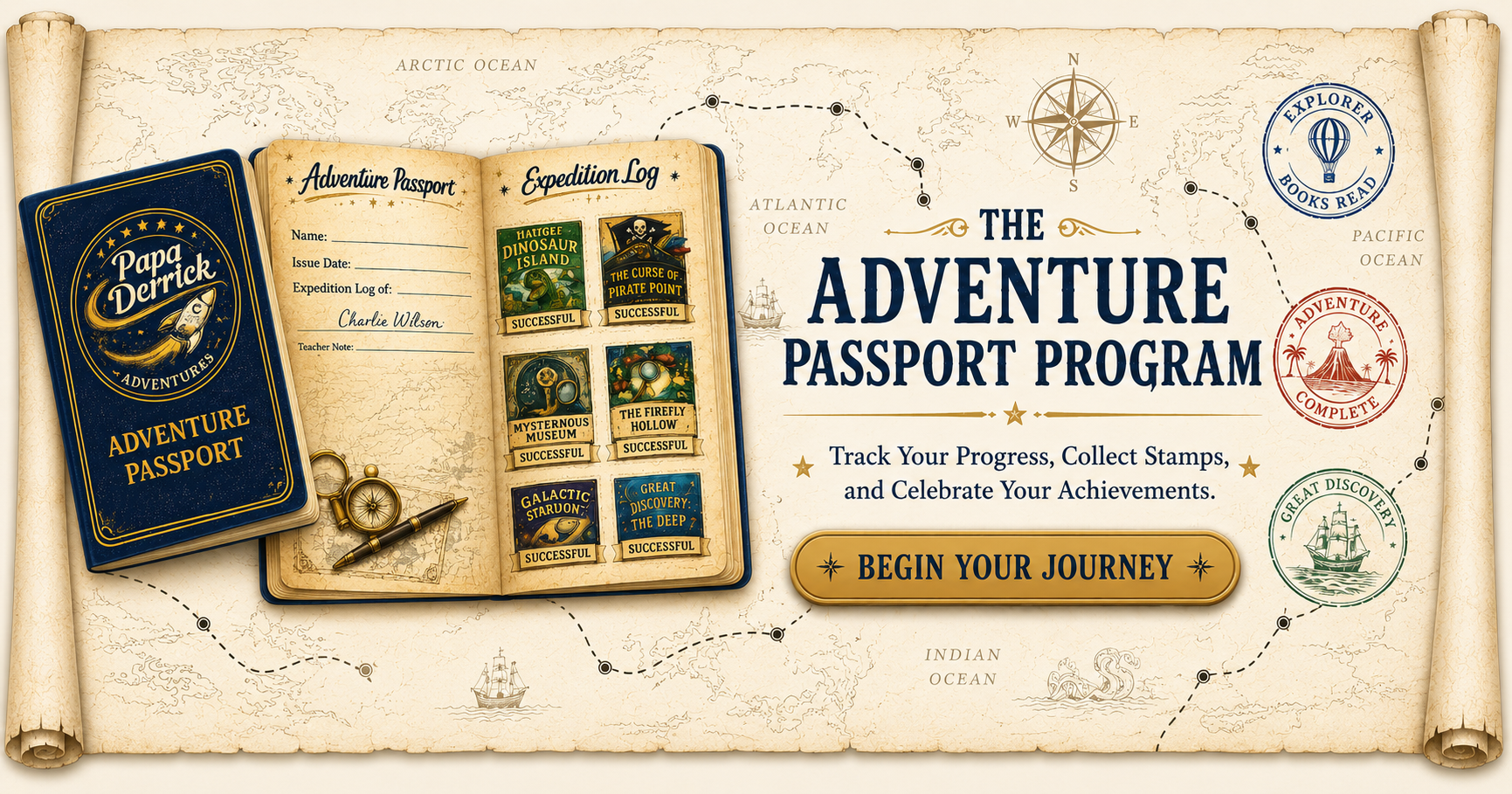 The Adventure Passport Program — Track your progress, collect stamps, and celebrate your achievements